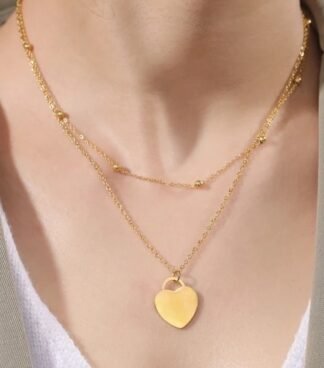 Collier coeur acier inoxydable