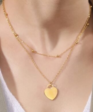 Collier coeur acier inoxydable