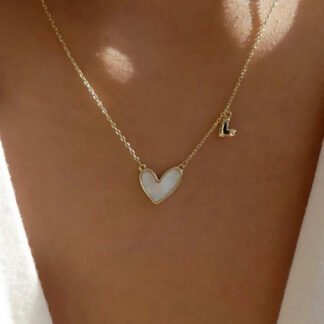 collier coeur nacre