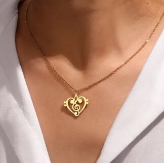 Collier coeur note musicale