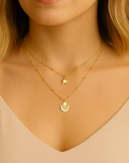 collier avec pendentif coquillage pour femme