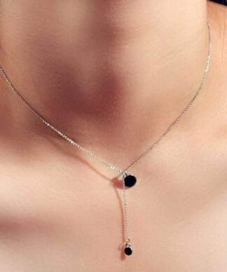 collier court cercle argent