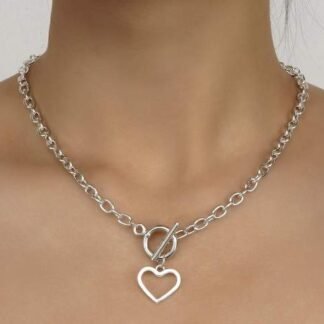 collier court gros maillon coeur