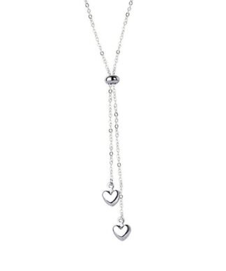 Collier cravate coeur argent