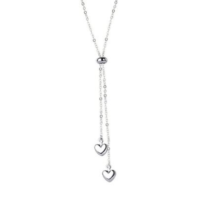 Collier cravate coeur argent