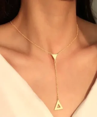 Collier cravate triangle – collier en forme de Y style lariat