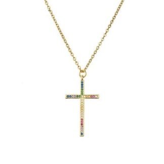 Collier croix zircon