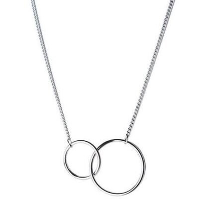 collier deux cercles argent