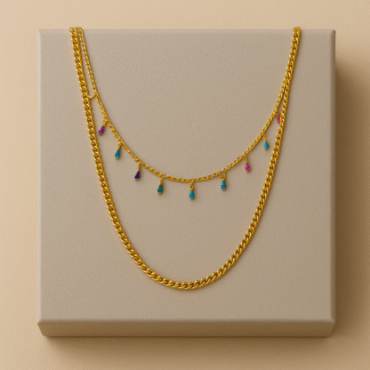 collier pampilles emaillées