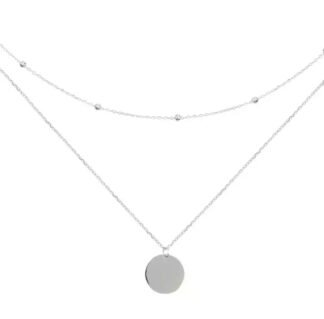 Collier double rang argent