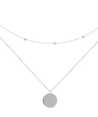 Collier double rang argent