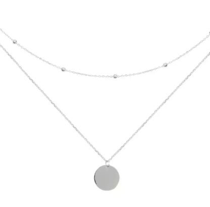 Collier double rang argent