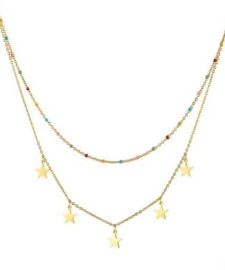 Collier double rang étoiles