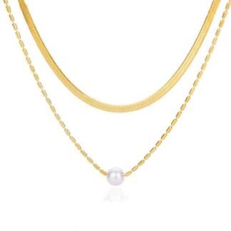 Collier double rang perle