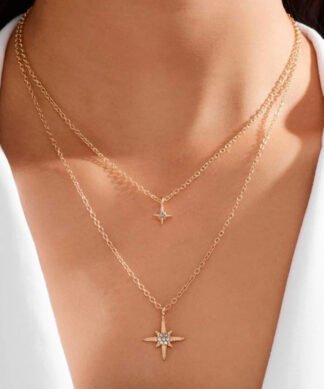 collier double rang etoile
