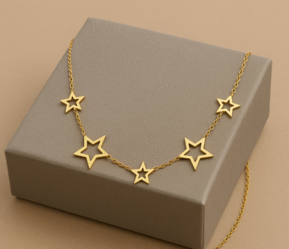 Collier court étoiles en acier inoxydable – Image 3