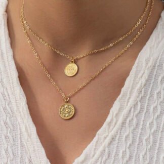 Collier fantaisie medailles