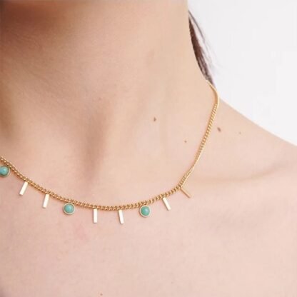 collier femme turquoise tendance