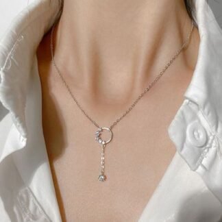 collier lariat argent