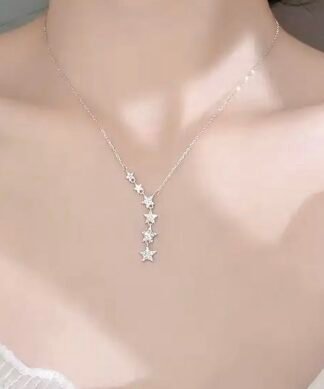 collier long etoiles argent