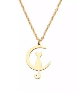 collier lune chat