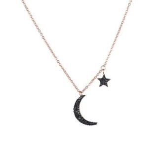 collier lune noir