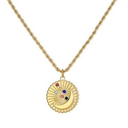 collier medaille lune