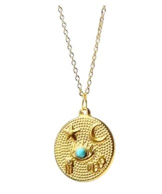 Collier médaille porte bonheur