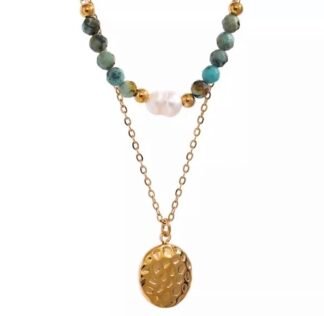 Collier multi rang pierre naturelle