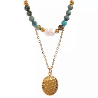 Collier multi rang pierre naturelle