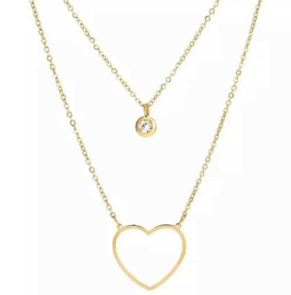 Collier multirang coeur