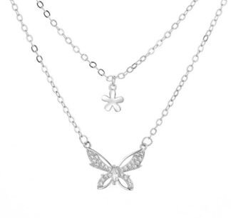 collier papillon argent