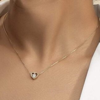 Collier pendentif coeur cristal