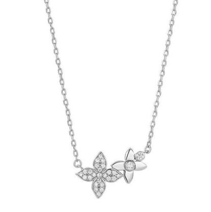 collier pendentif fleur argent