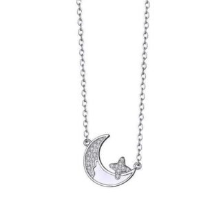 Collier pendentif lune argent