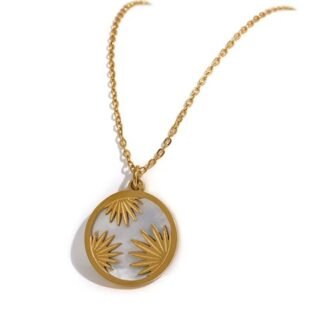 Collier pendentif rond tendance