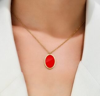 Collier pendentif rouge