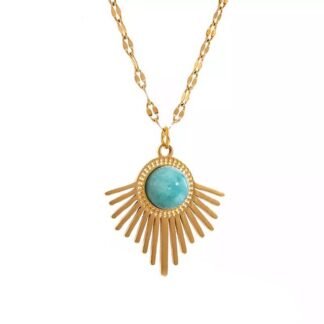 Collier pendentif turquoise original