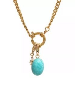 collier pendentif turquoise tendance