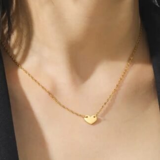 Collier petit coeur acier inoxydable