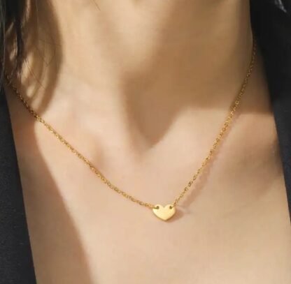 Collier petit coeur acier inoxydable