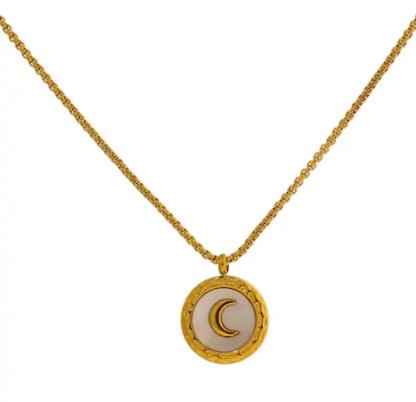 Collier petite medaille lune