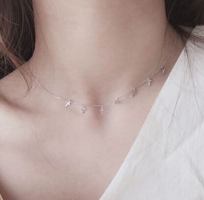 collier petites croix argent