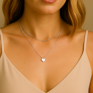 collier ras du cou avec cœur pour femme