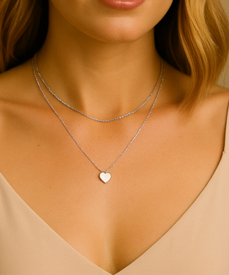collier ras du cou avec cœur pour femme