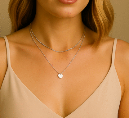 collier ras du cou avec cœur pour femme