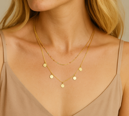 collier en acier inoxydable avec pampilles