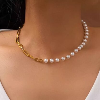 collier ras du cou perles tendance