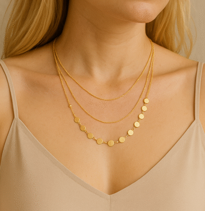 collier trois chaines tendance