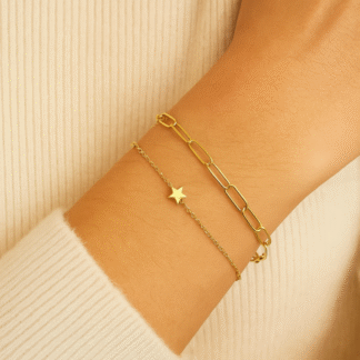 ensemble de deux bracelets grosse maille en acier inoxydable